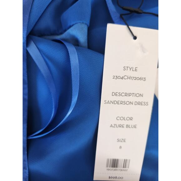 NWD Veronica Beard Sanderson Silk Satin Cowlneck Maxi Dress Gown Sz 8 Blue 2M455 - Picture 15 of 16